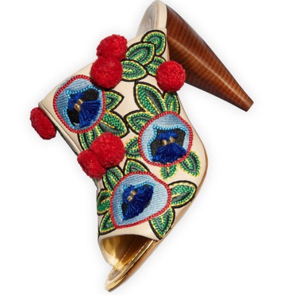HP! Tory Burch Ellis Embroidered Leather Mule - Picture 3 of 8